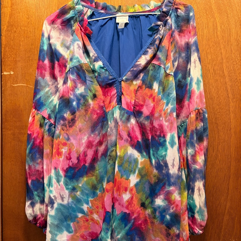 Cupio Multicolor Tie-Dye Blouse